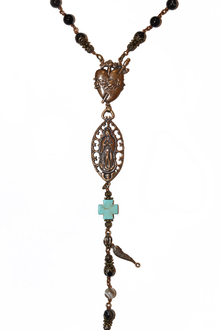 Black Banded Agate Heirloom Rosary