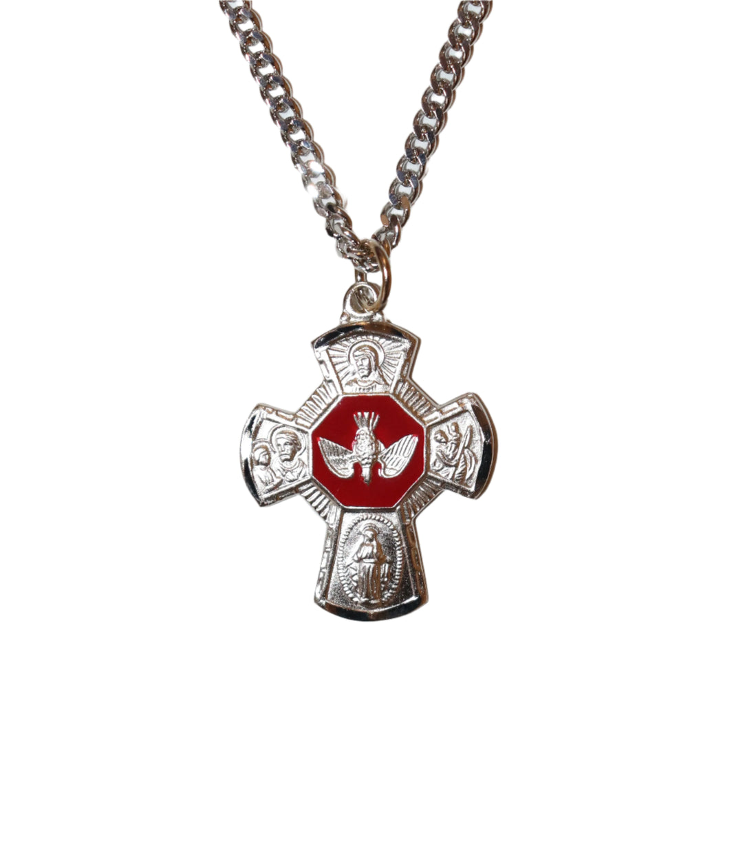Sterling Silver Four Way Red Dove Necklace