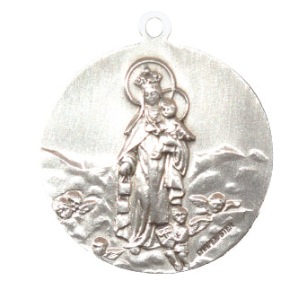 Sterling Silver Our Lady of Mount Carmel Scapular on 24" Chain