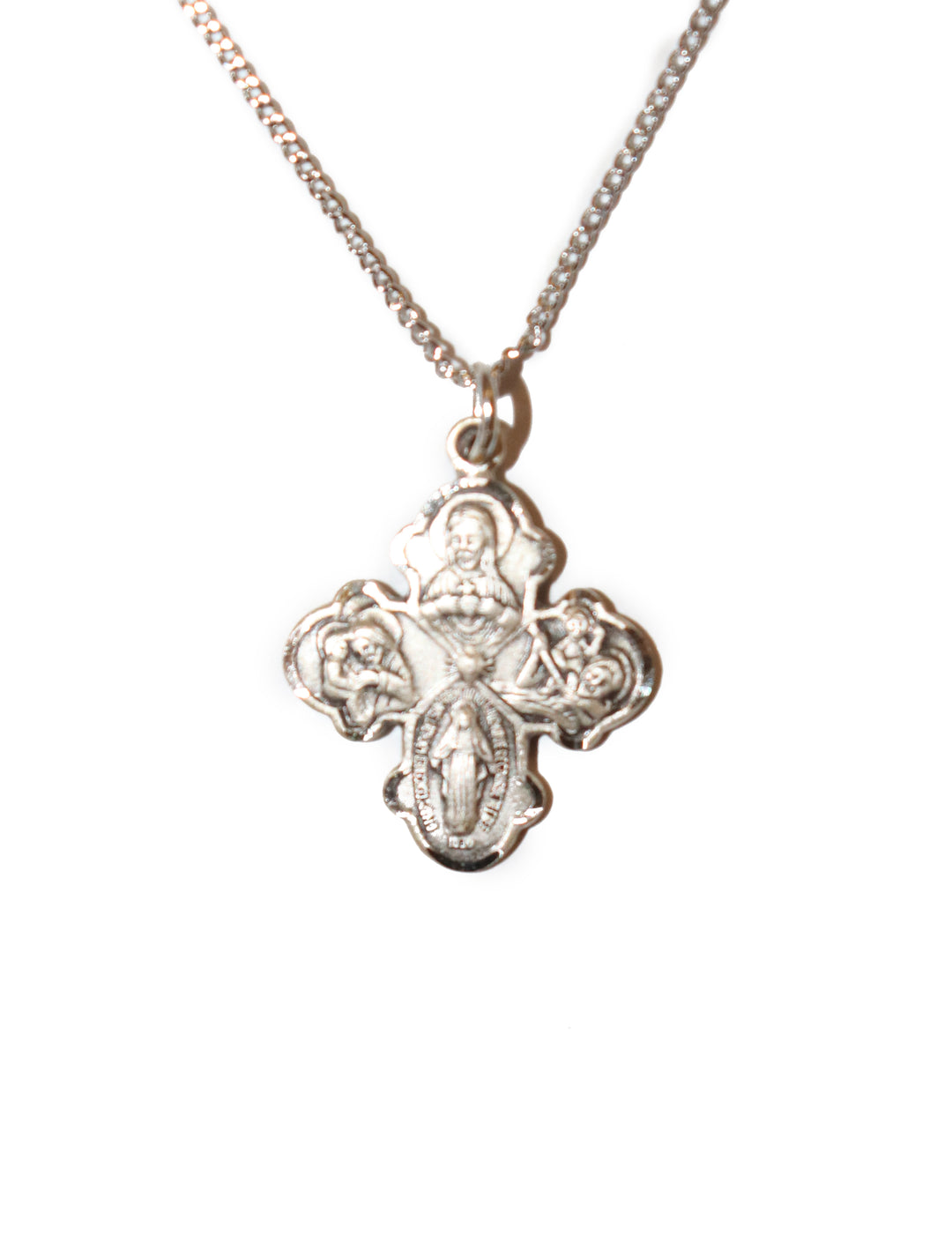 Sterling Silver .75" Four Way Necklace
