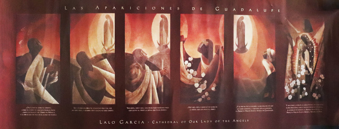 Apparitions of Guadalupe in Spanish - Artist Lalo Garcia