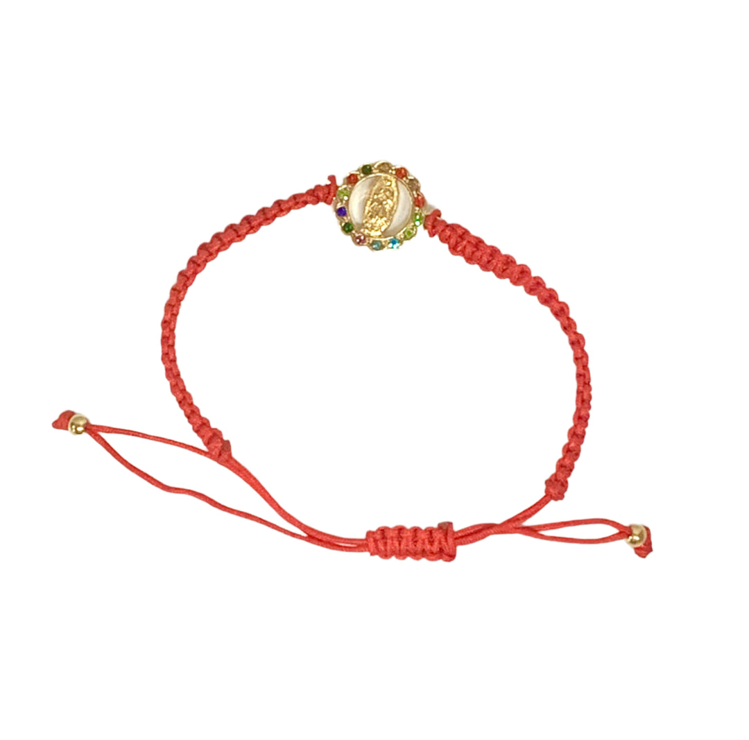 Our Lady of Guadalupe Adjustable Multicolor Crystal Bracelet