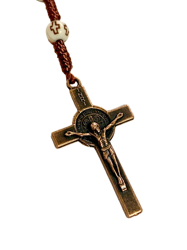 6mm Wood & Crystal Our Lady of Guadalupe Copper Corded Rosary