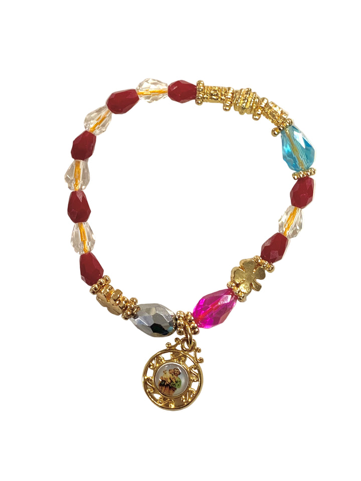Crystal OL Guadalupe & St. Joseph Bracelet