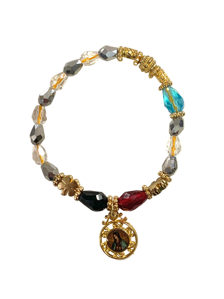 Crystal OL Guadalupe & St. Joseph Bracelet