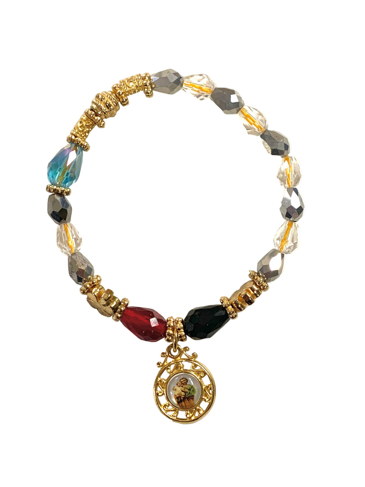 Crystal OL Guadalupe & St. Joseph Bracelet