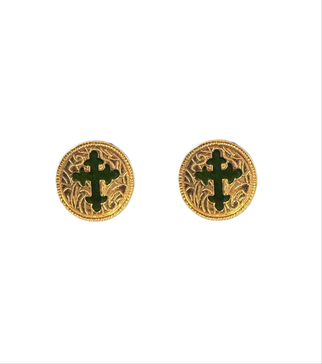 Black Cross Gold Cufflinks