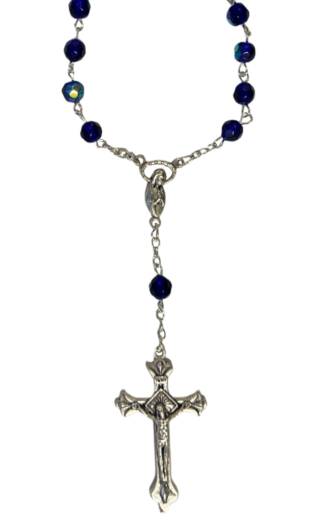 Dark Blue Crystal Auto Rosary