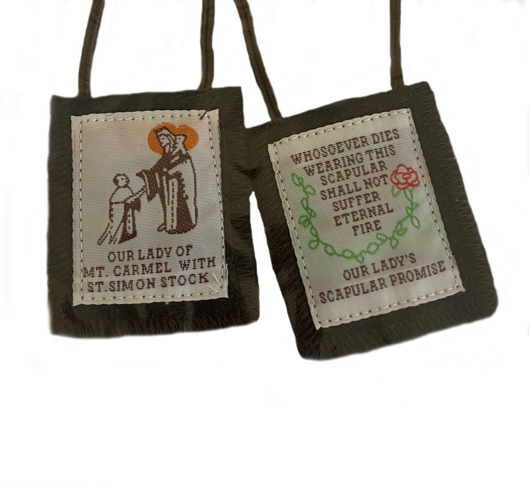 100% Wool Brown Scapular