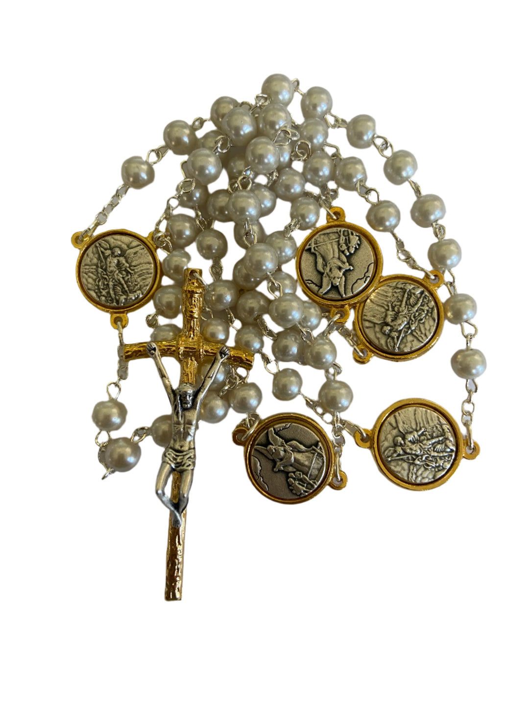 6MM St. Michael & Guardian Angel Pearl Rosary