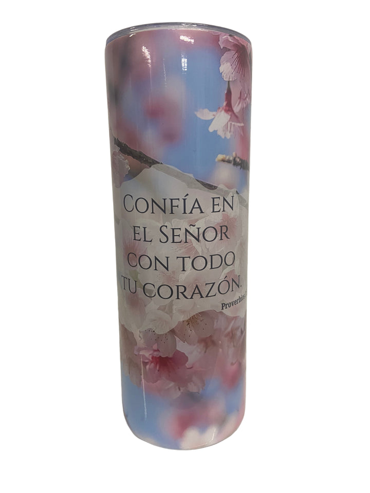 20 oz Stainless Steel Tumbler "Confia en El"