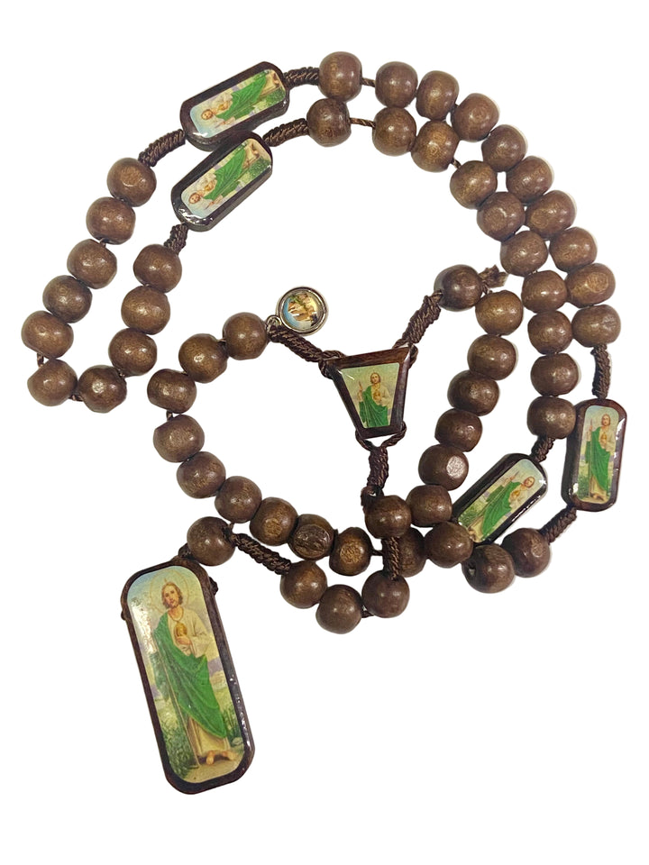 10mm St. Jude Wooden Rosary