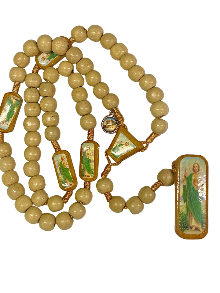 10mm St. Jude Wooden Rosary