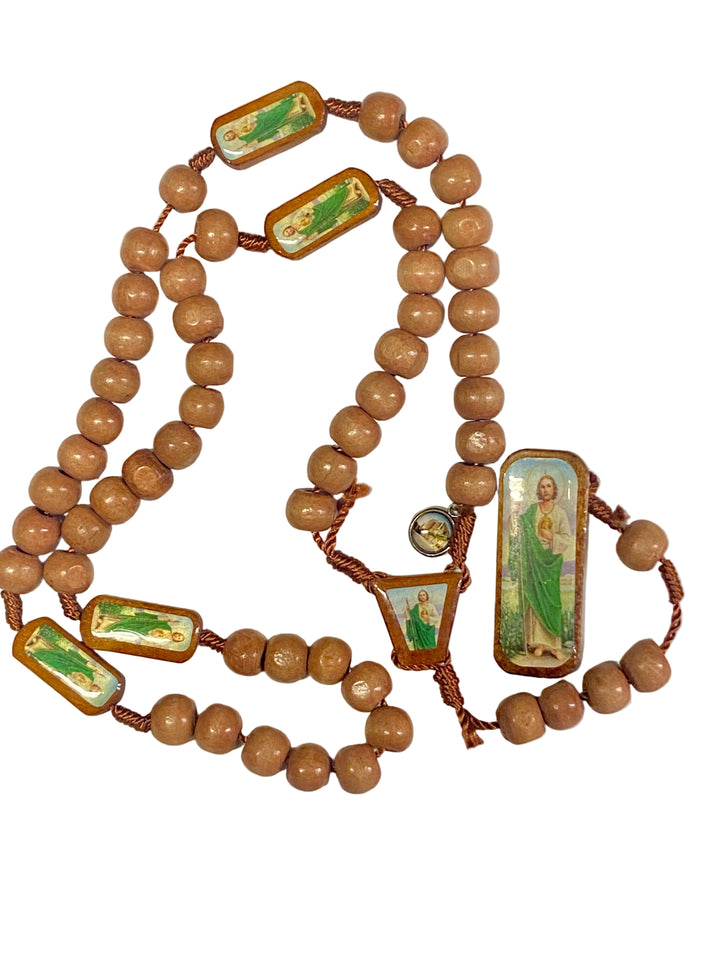 10mm St. Jude Wooden Rosary