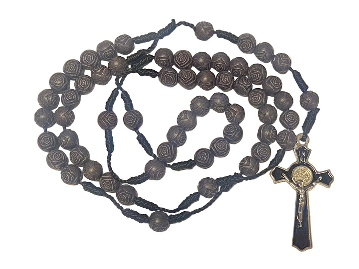 8mm Rose Bead Benedict Rosary