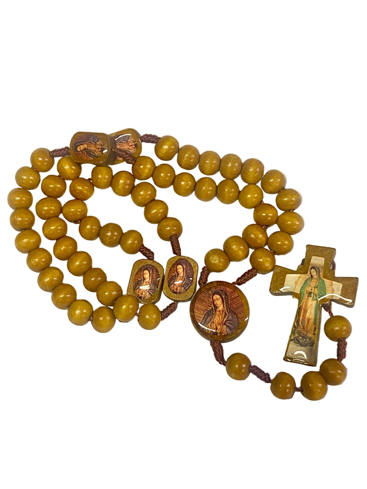 12mm Wooden Guadalupe Rosary