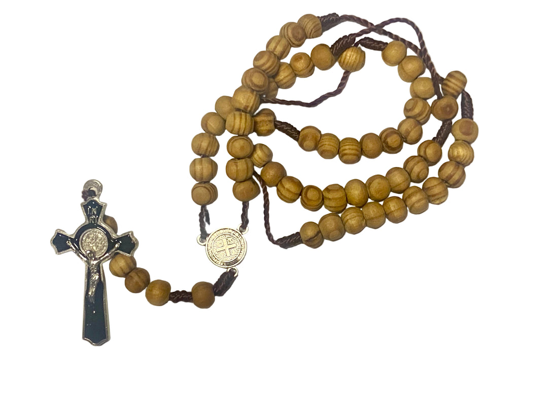 8mm Wood Benedict Rosary