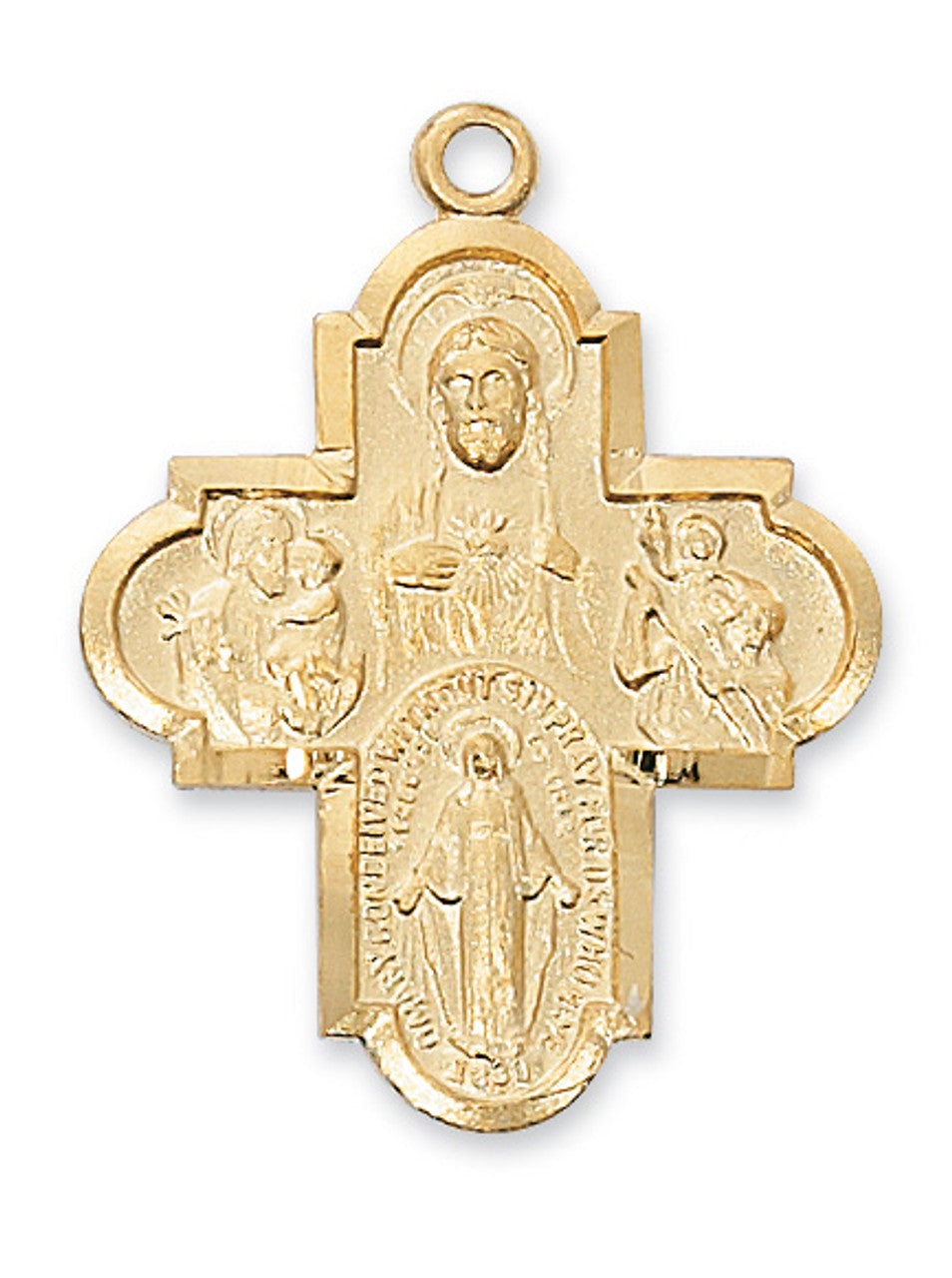Gold 4 Way Medal on 24" Chain