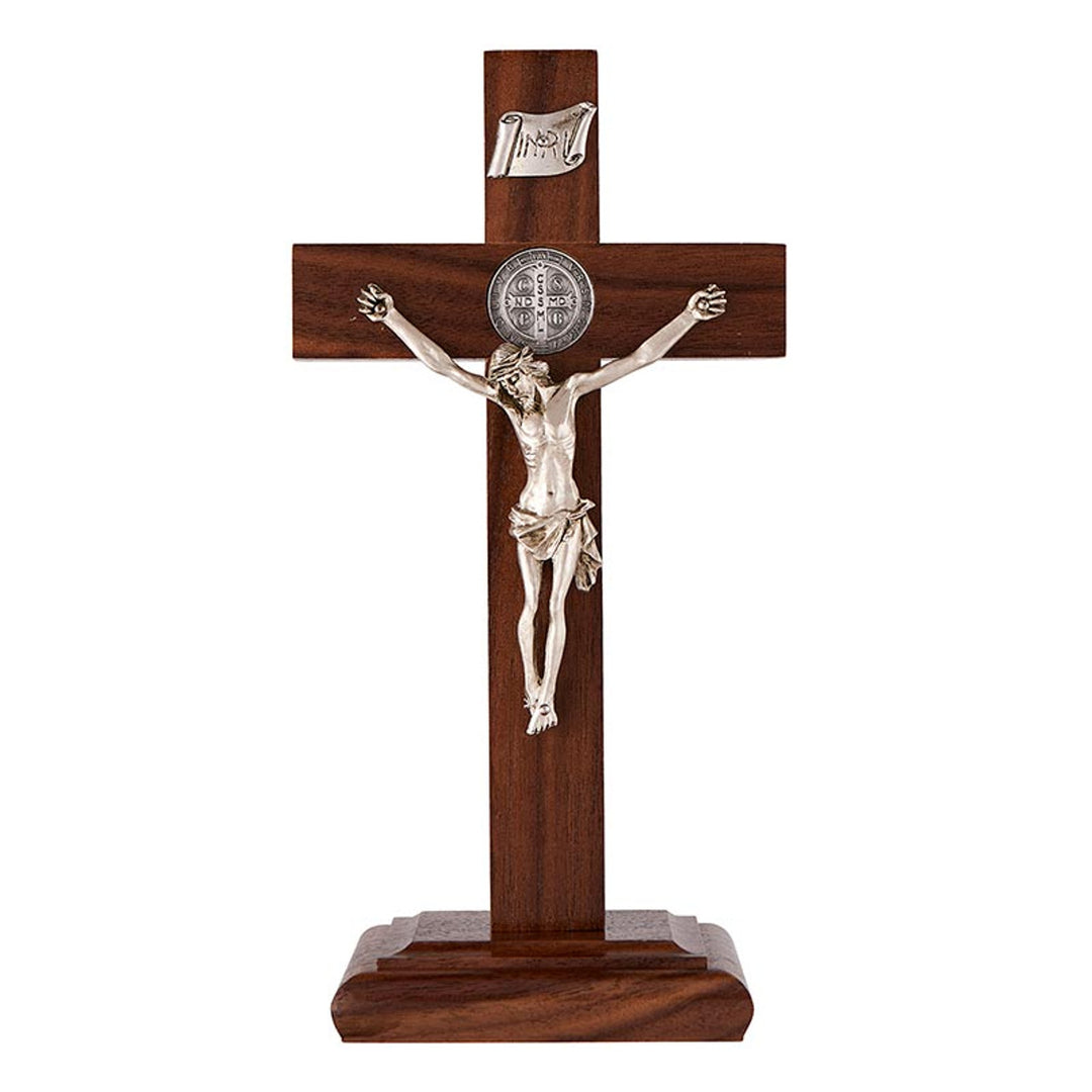 9" Saint Benedict Standing Crucifix