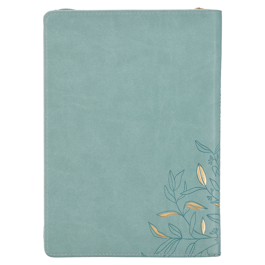 Strength and Dignity Misty Teal Faux Leather Journal - Proverbs 31:25