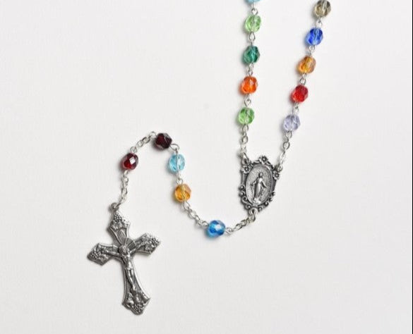 7mm Multicolor Crystal Rosary