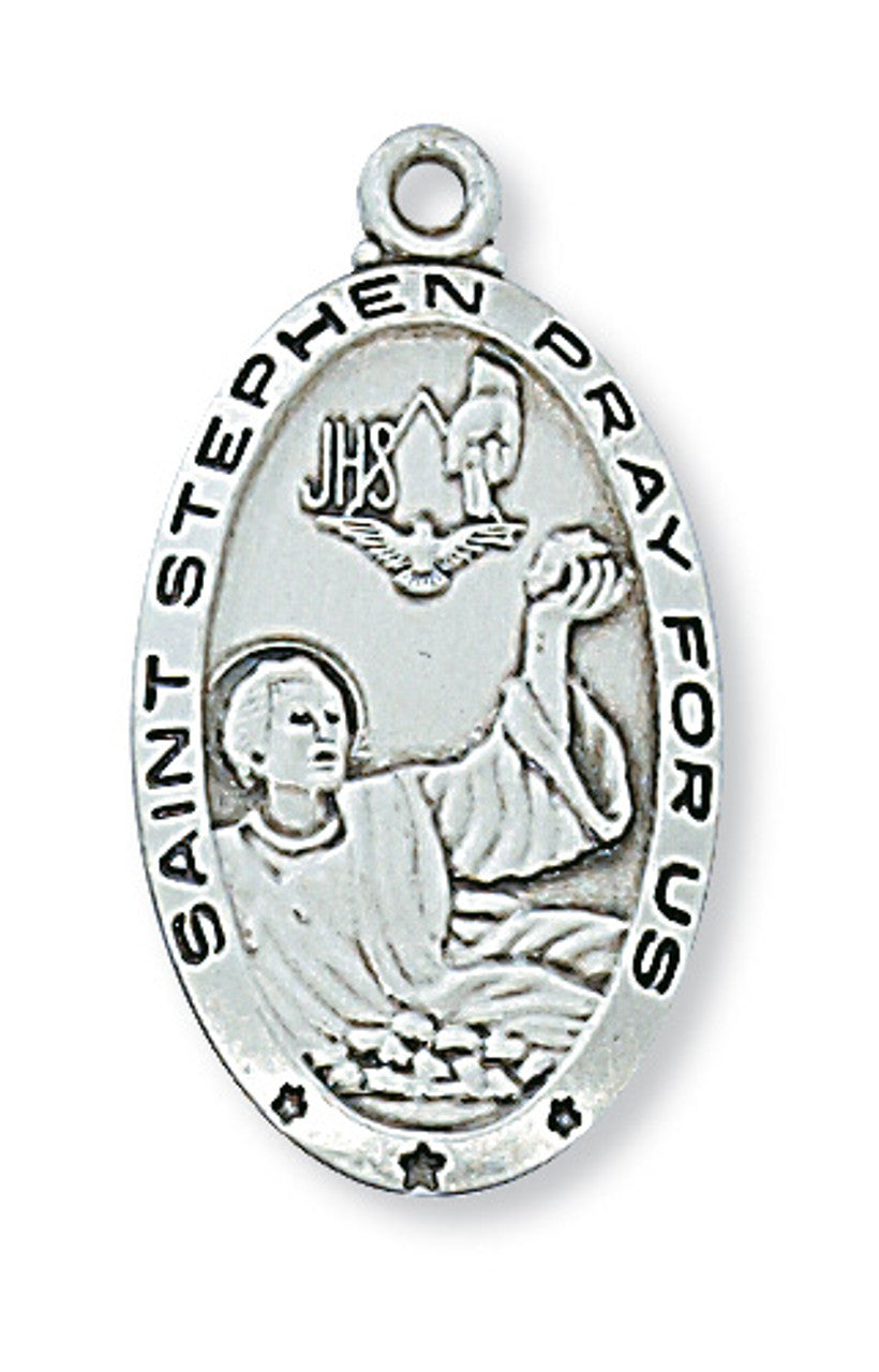 24" Sterling Silver St. Stephen Medal