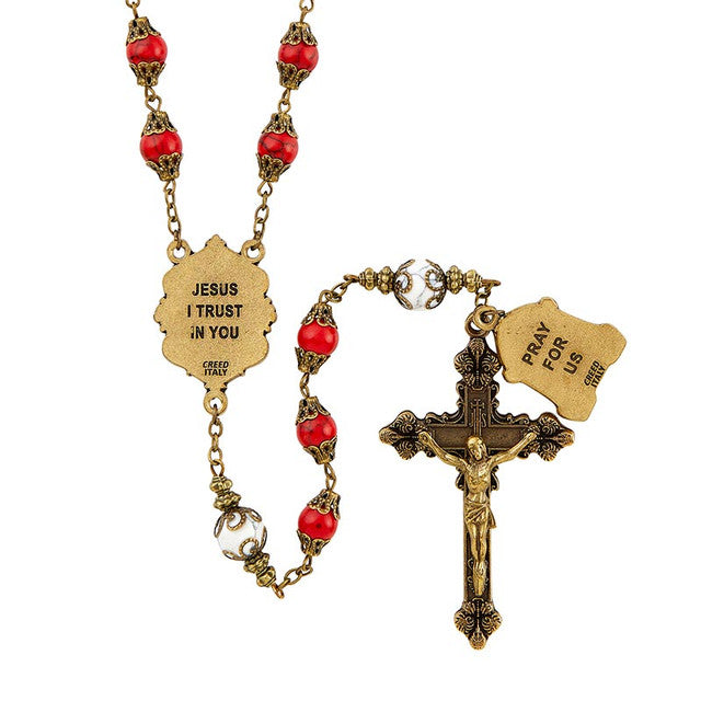8mm Divine Mercy Vintage Rosary