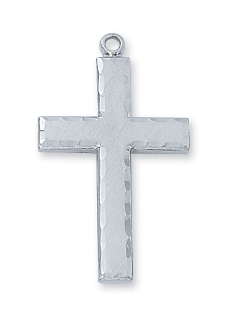 Sterling Silver Hammered Cross with 24" Chain