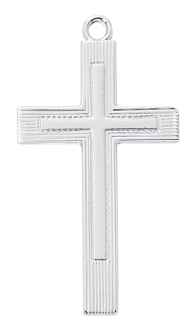 Sterling Silver Cross with 18" Stainless Steel Chain