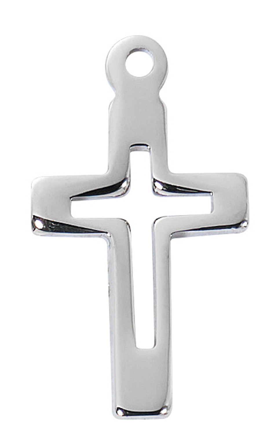 Small Sterling Silver Cut Out Cross On 16-18" Chain