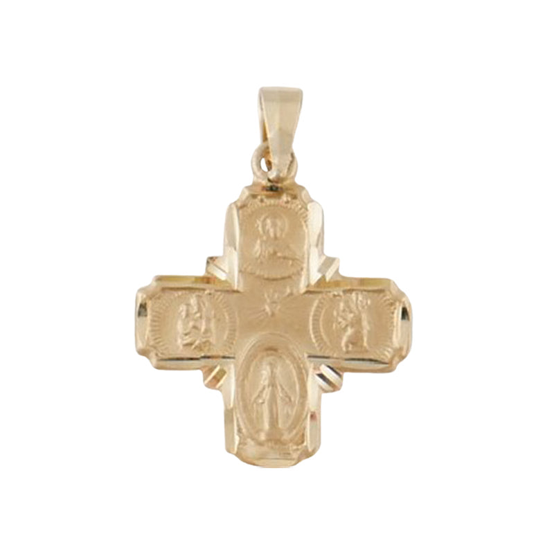 14Kt Gold Double-Sided Four Way Medal