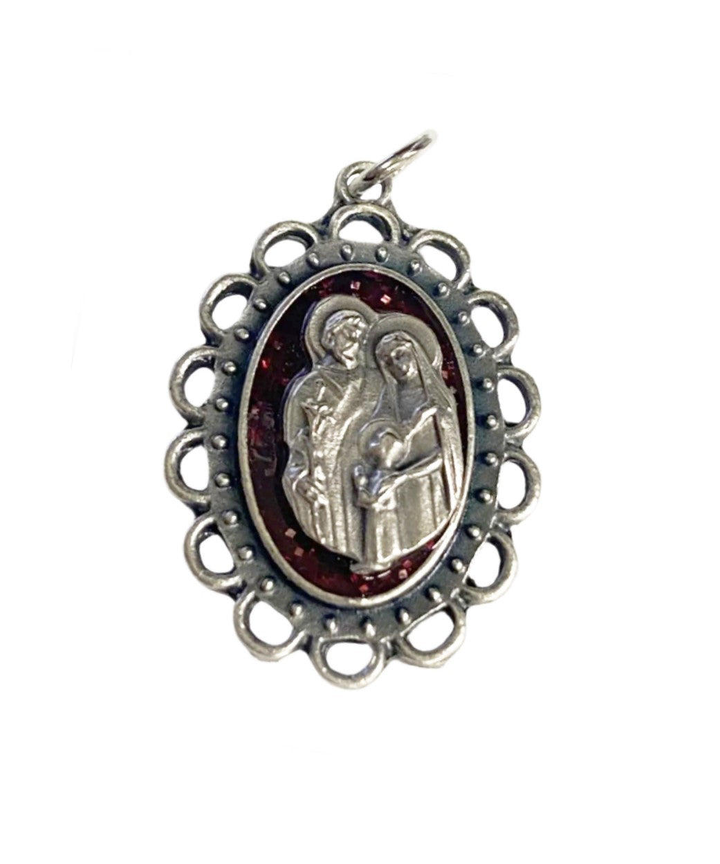 1.25" Holy Family Red Enamel Medal
