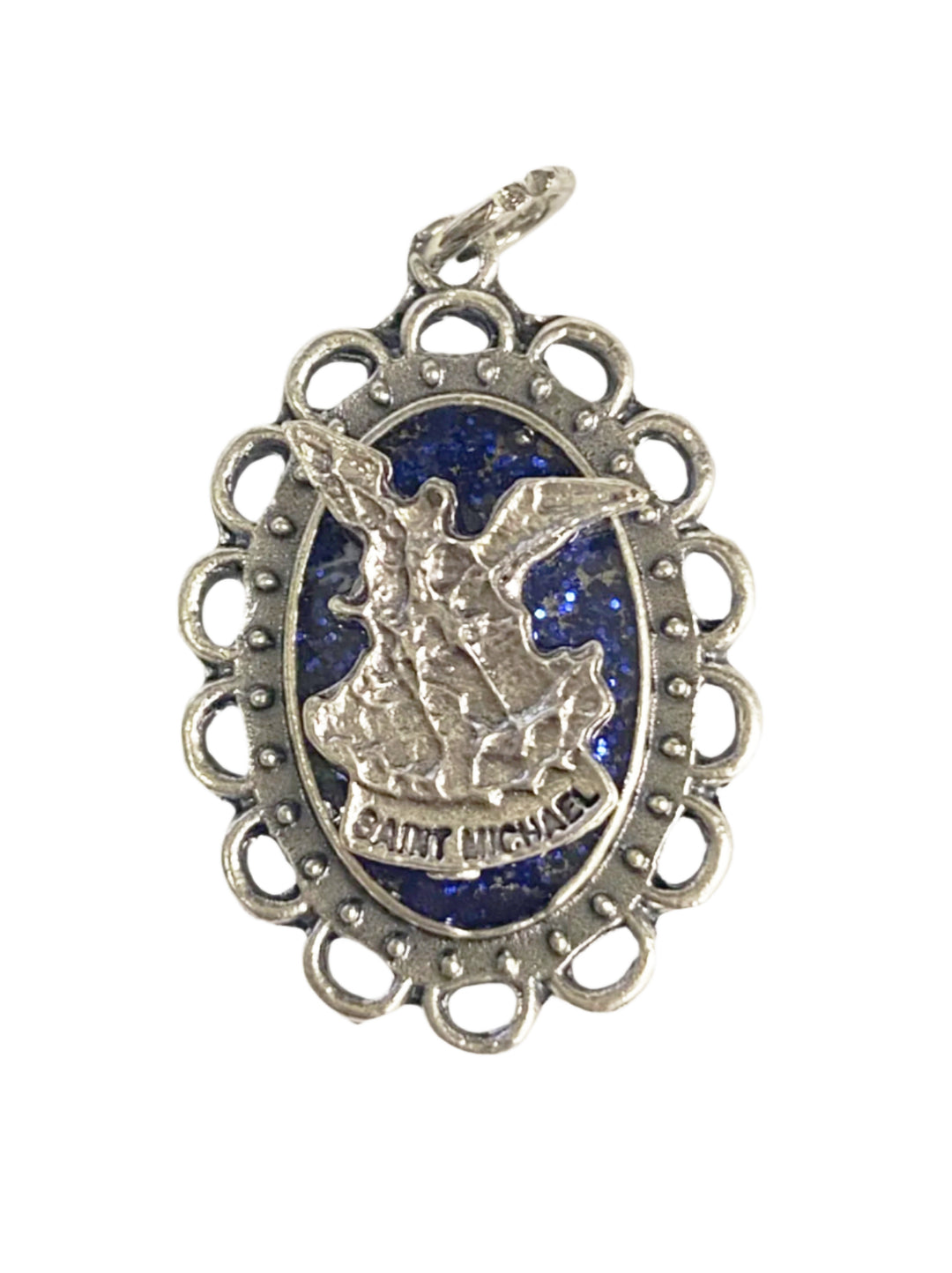 1.25" St. Michael Blue Enamel Medal