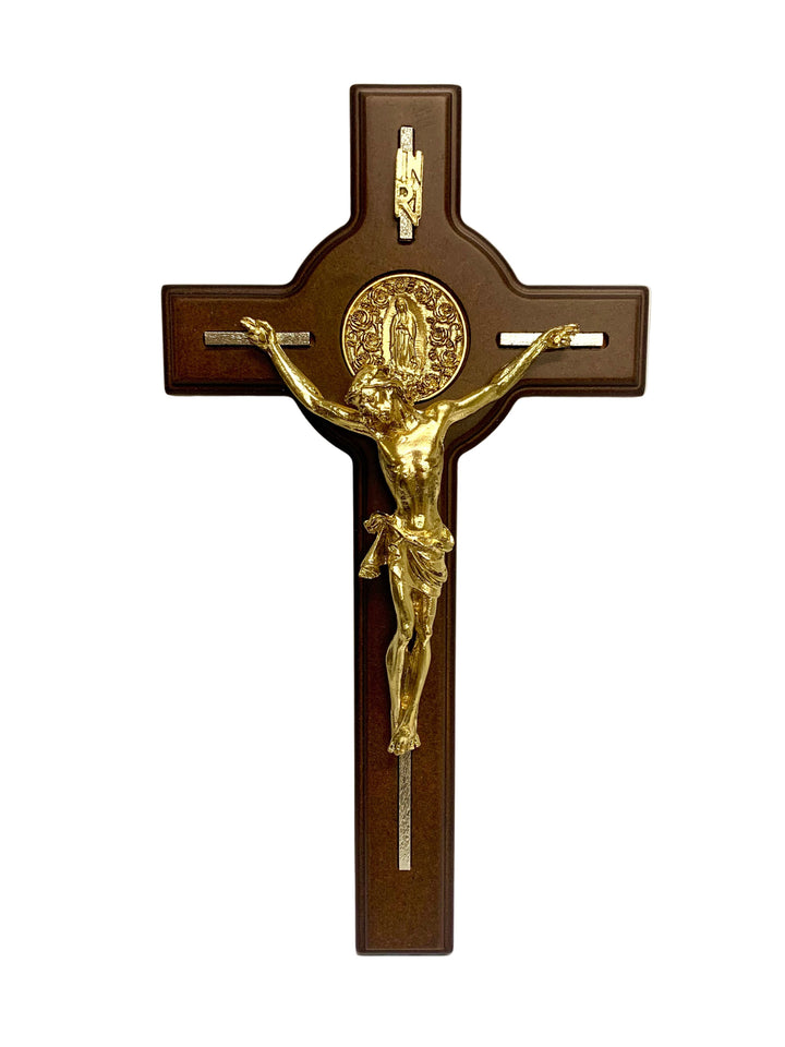 13" Wooden Our Lady of Guadalupe Wall Crucifix