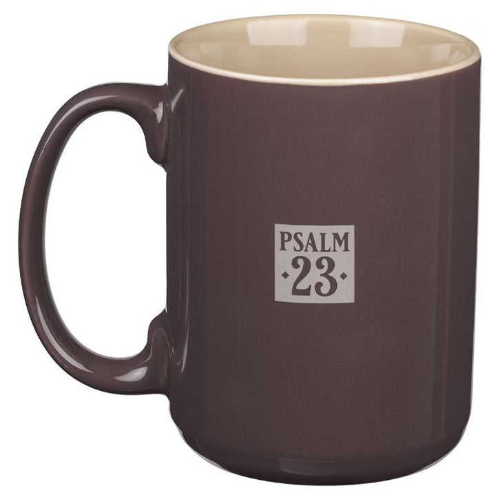My Shepherd Mocha-Brown Ceramic Coffee Mug - Psalm 23