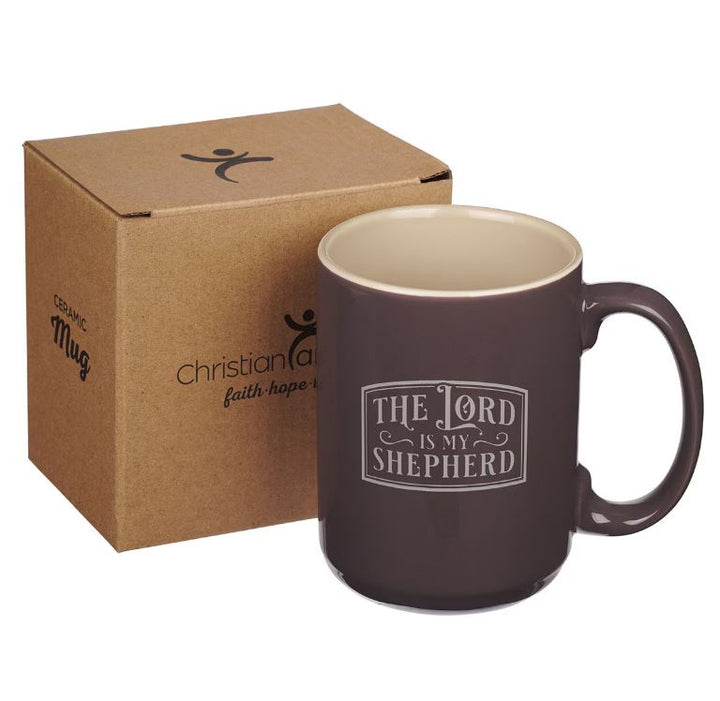 My Shepherd Mocha-Brown Ceramic Coffee Mug - Psalm 23