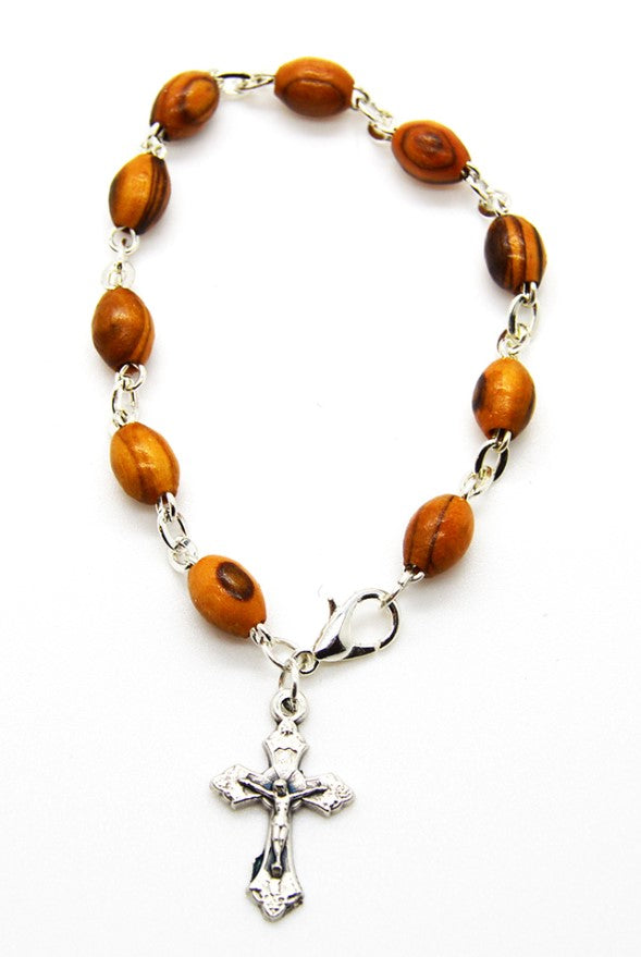 7mm Olive Wood Rosary Bracelet