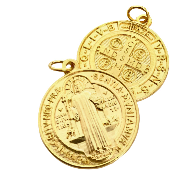 1.25" Gold Plated St. Benedict Medal