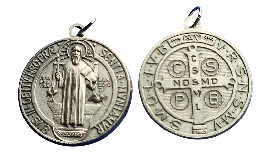 1.25" Oxidized Silver St. Benedict Medal