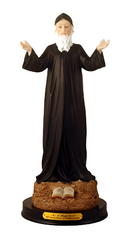 12" Wooden Base St. Charbel Statue