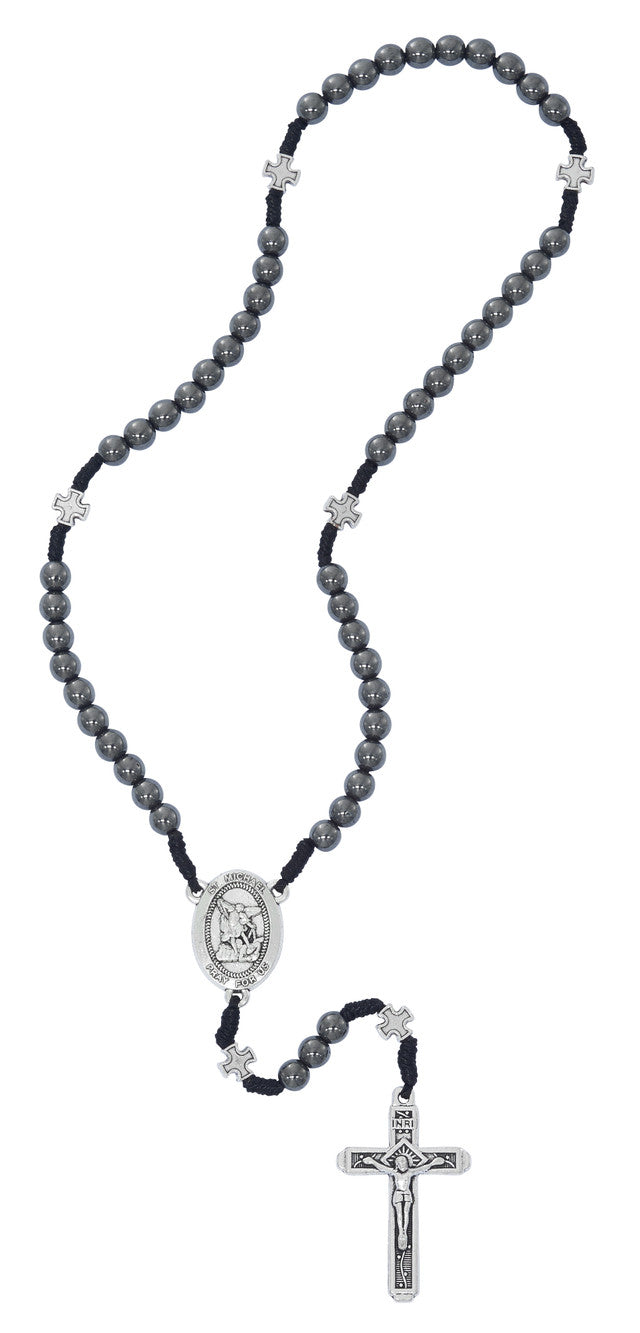 Corded Hematite St. Michael Rosary