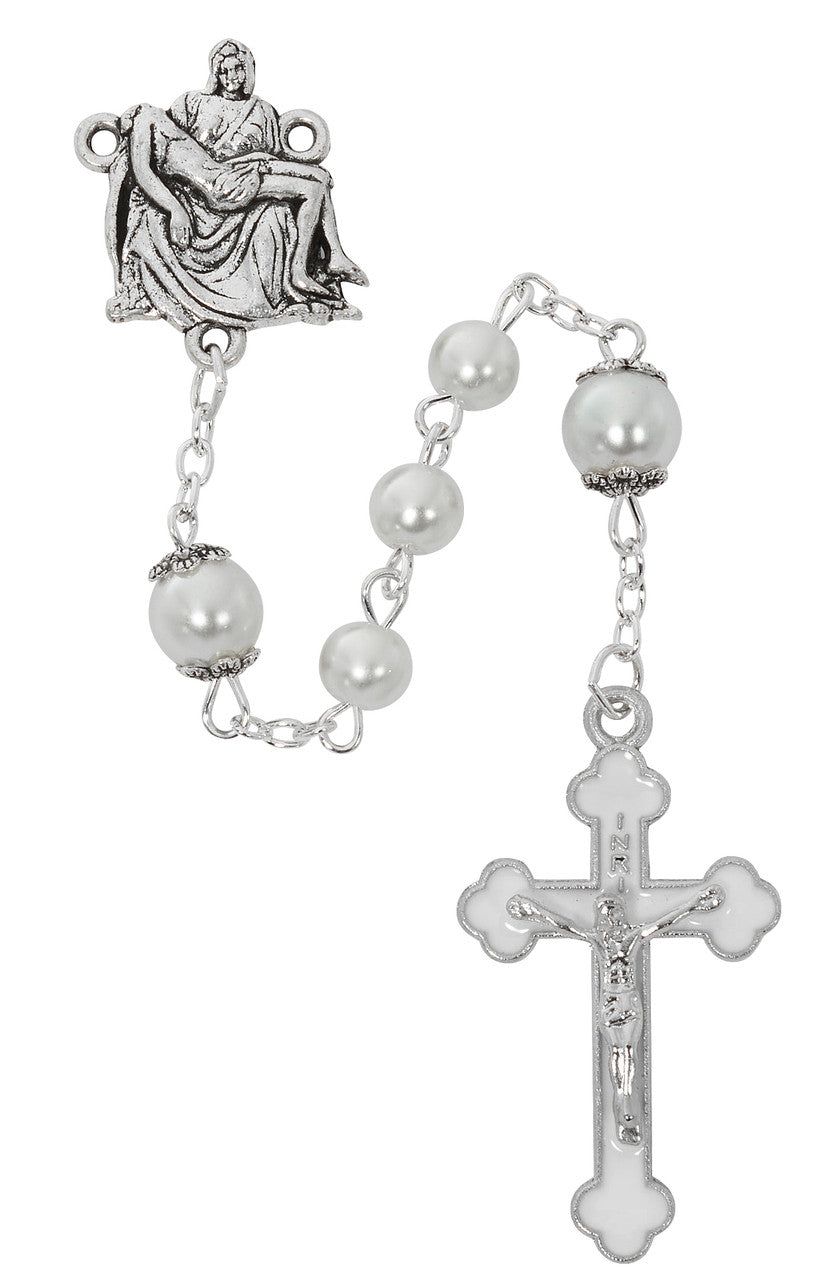 6MM Pearl Pieta Rosary