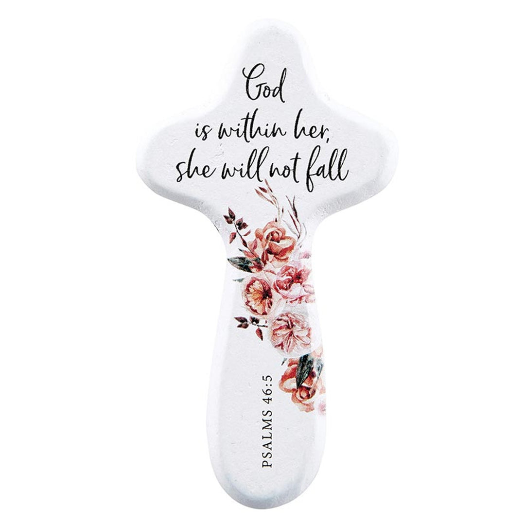 4" Comfort Cross - God Is Within Her