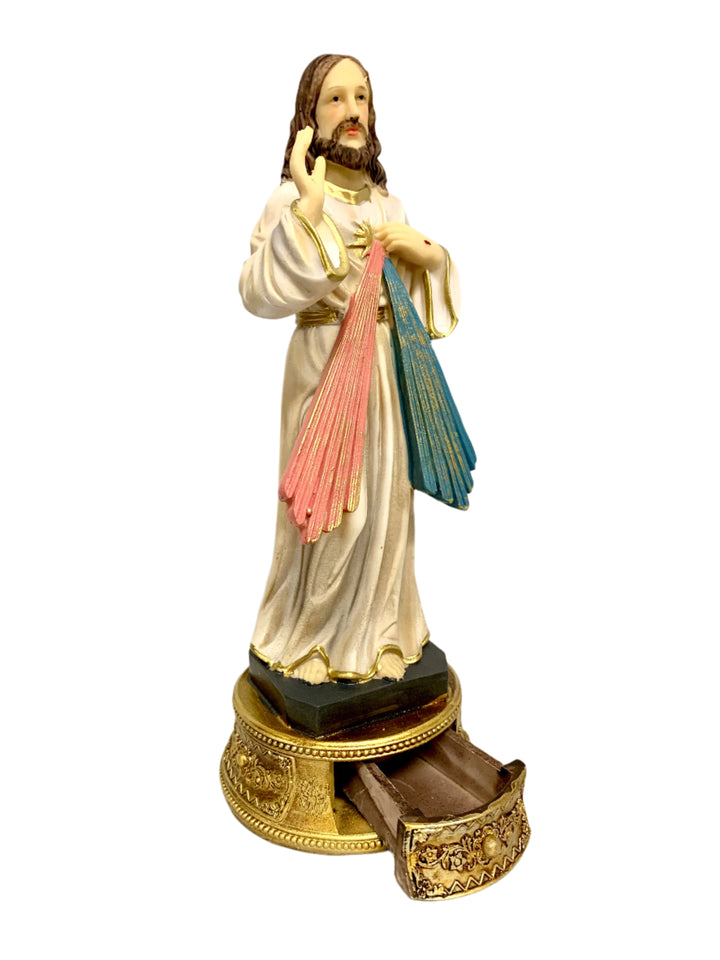 9" Divine Mercy Statue with Rosary Drawer