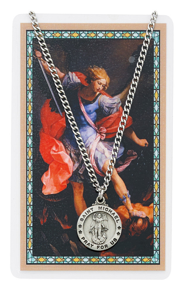 St. Michael Medal and Prayer Card Set