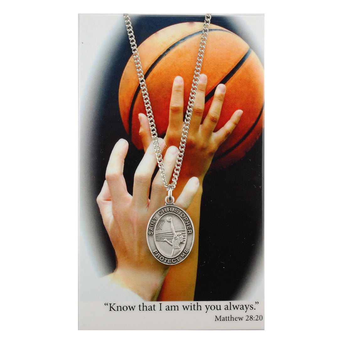 Girls Basketball Medal and Prayer Card Set