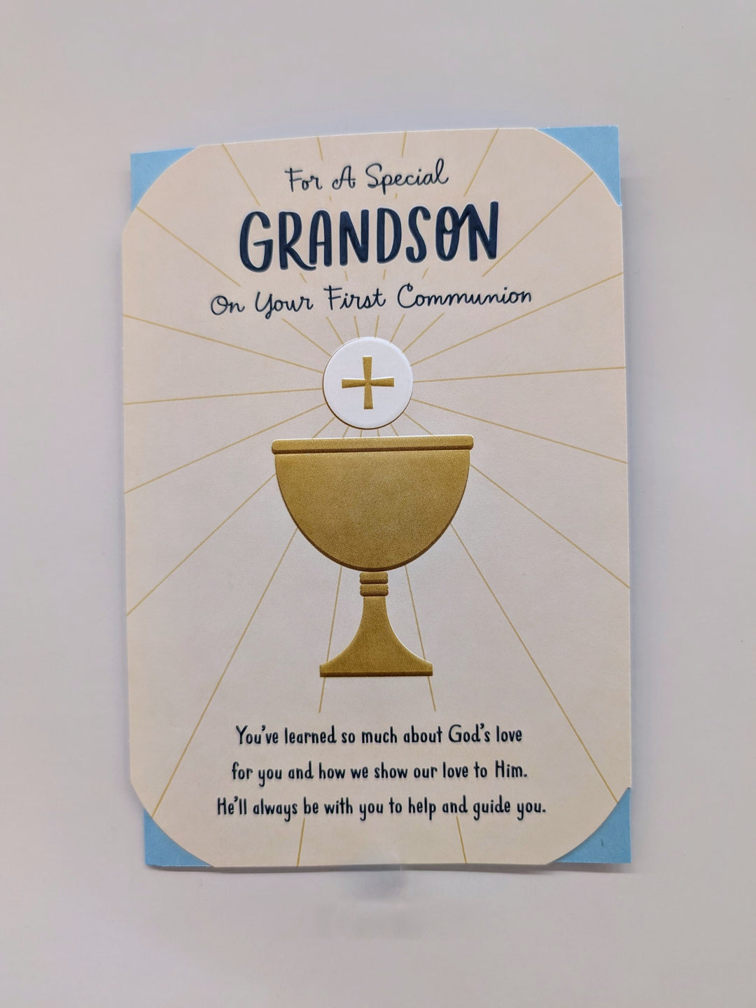 For A Special Grandson On Your First Communion Greeting Card