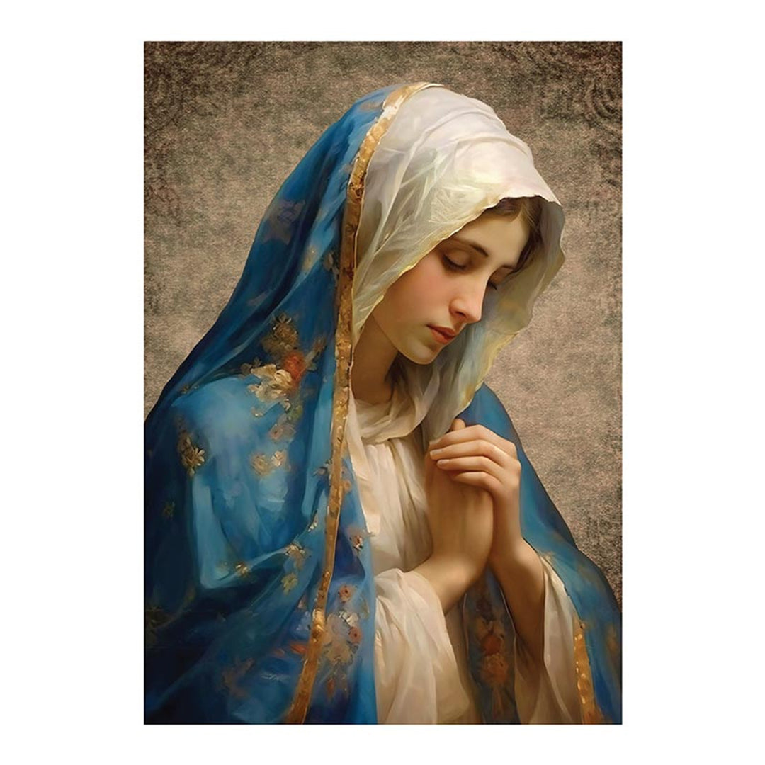5" Hail Mary Wood Plaque