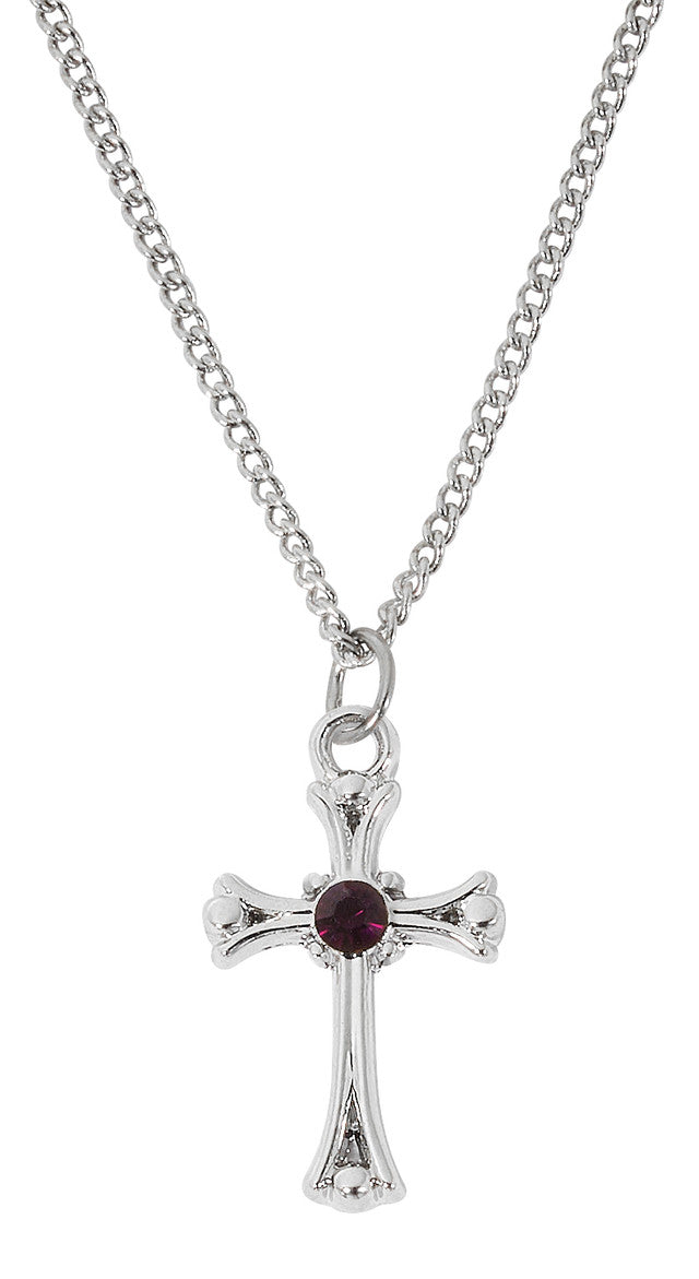 Garnet Cross Necklace