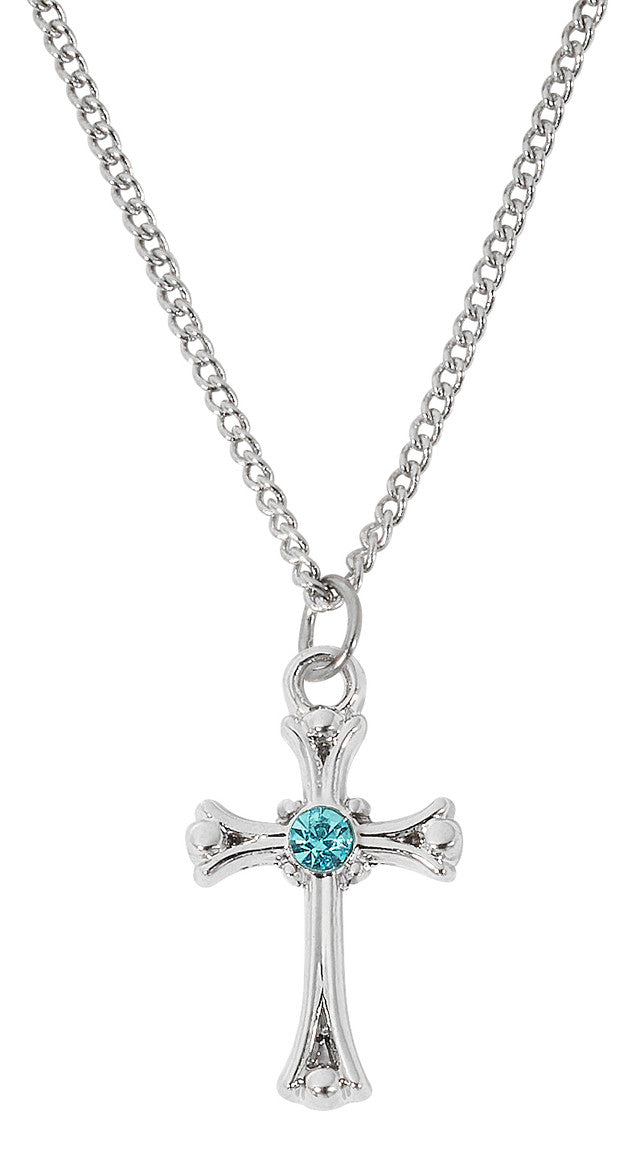Aquamarine Cross Necklace